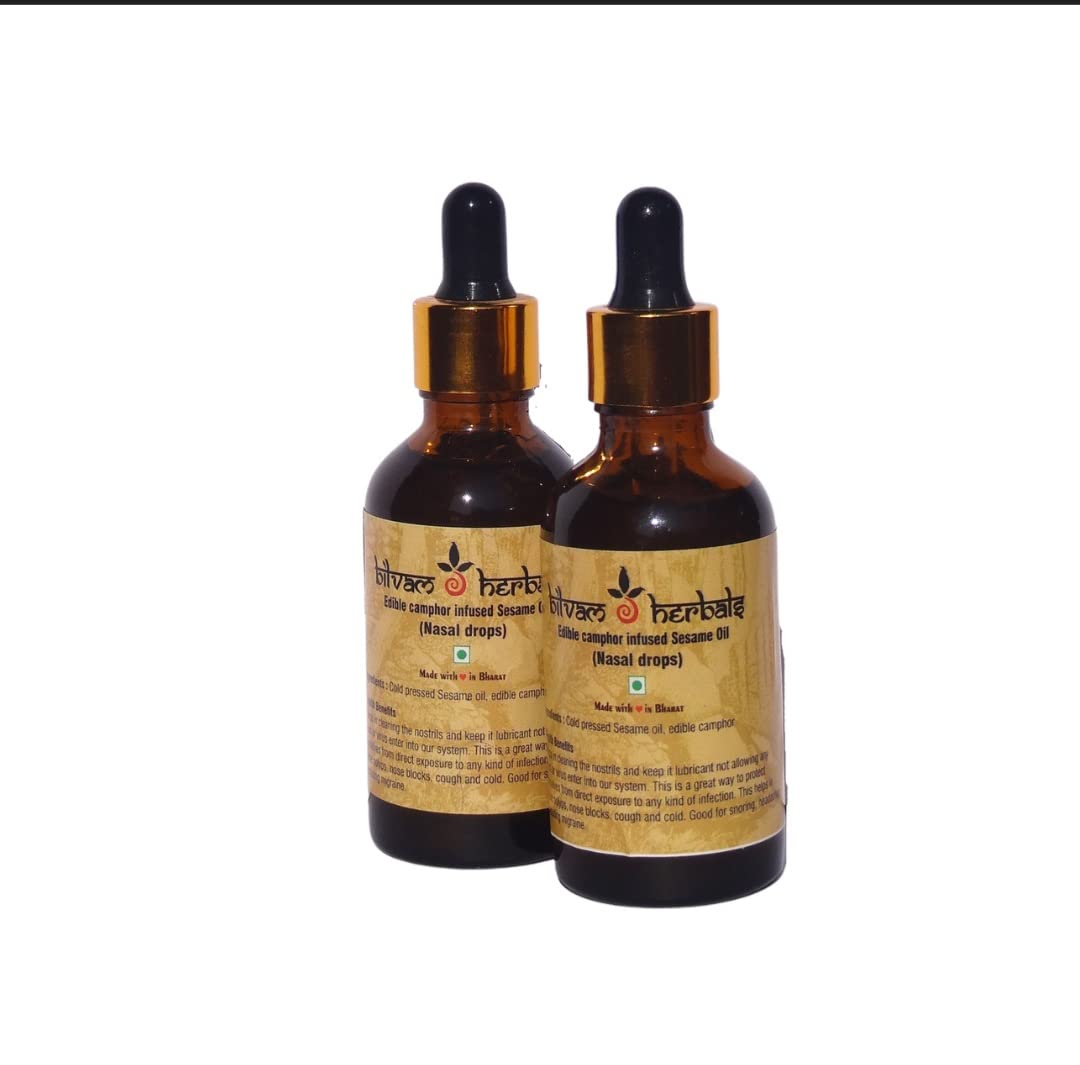 PNC PAVITRAM NATURE CARE-Edible Camphor Infused Sesame Oil Nasal Droop 50Ml Each Pack Of 2 Way To Protect From Air Infections (B0BMW3J32X) Amazon Price History, Amazon Price Tracker