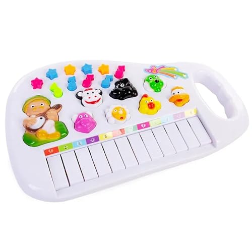 Pianinho Teclado Musical Infantil Som Luz Fazendinha Animais