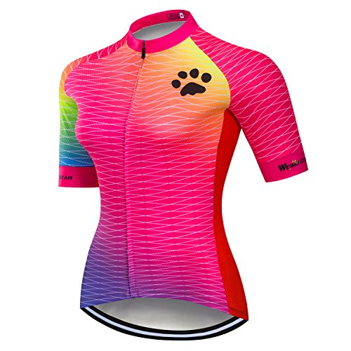 Women's Cycling Jersey Tops Summer Short Sleeve Full-Zip Clothing Bike