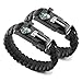 X-Plore Gear Emergency Paracord Bracelets | Set of 2| The Ultimate Tactical Survival Gear| Flint Fire Starter, Whistle, Compass & Scraper | Best Wilderness Survival-Kit - Black(M)/Black(M)