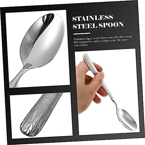 Cuillères de service en acier inox 304 lot de 4 argentées pour dessert et buffet de maison