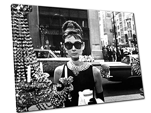 Quadro Audrey Hepburn Bianco e Nero Moderno Stampa...