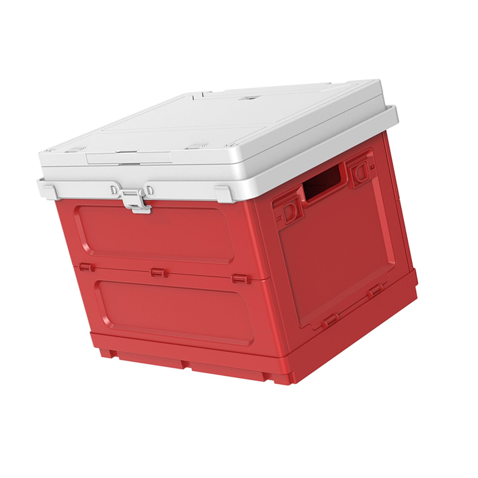 Carotoe Red White Space Saving Foldable Keeping Bin With Comfortable Handle For Camping Trips And Household Items Versatile Storage Case