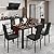 Gizoon Glass Dining Table Sets for 6, 7 Piece Kitchen Table and Chairs Set for 6 Person, PU Leather Modern Dining Room Sets for Home, Kitchen, Living Room Marble