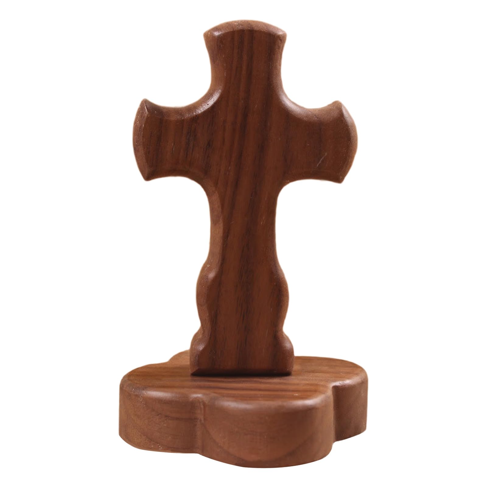Jazuaiao Religious Wooden Crosses Sculpture with Removable Base Easters Craft Home Spiritual Decors Crosses