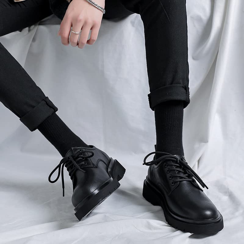 PDUEX Thermal Products Genuine Leather Low top Big Scalp Shoes Trendy Casual British Style to Protect Your feet (Color : Black, Size : 12)2