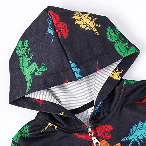 Image of Toddler Zip Up Hoodie Sweatshirt Fall Clothes Boys Jacket With Hood 2-7 Years
