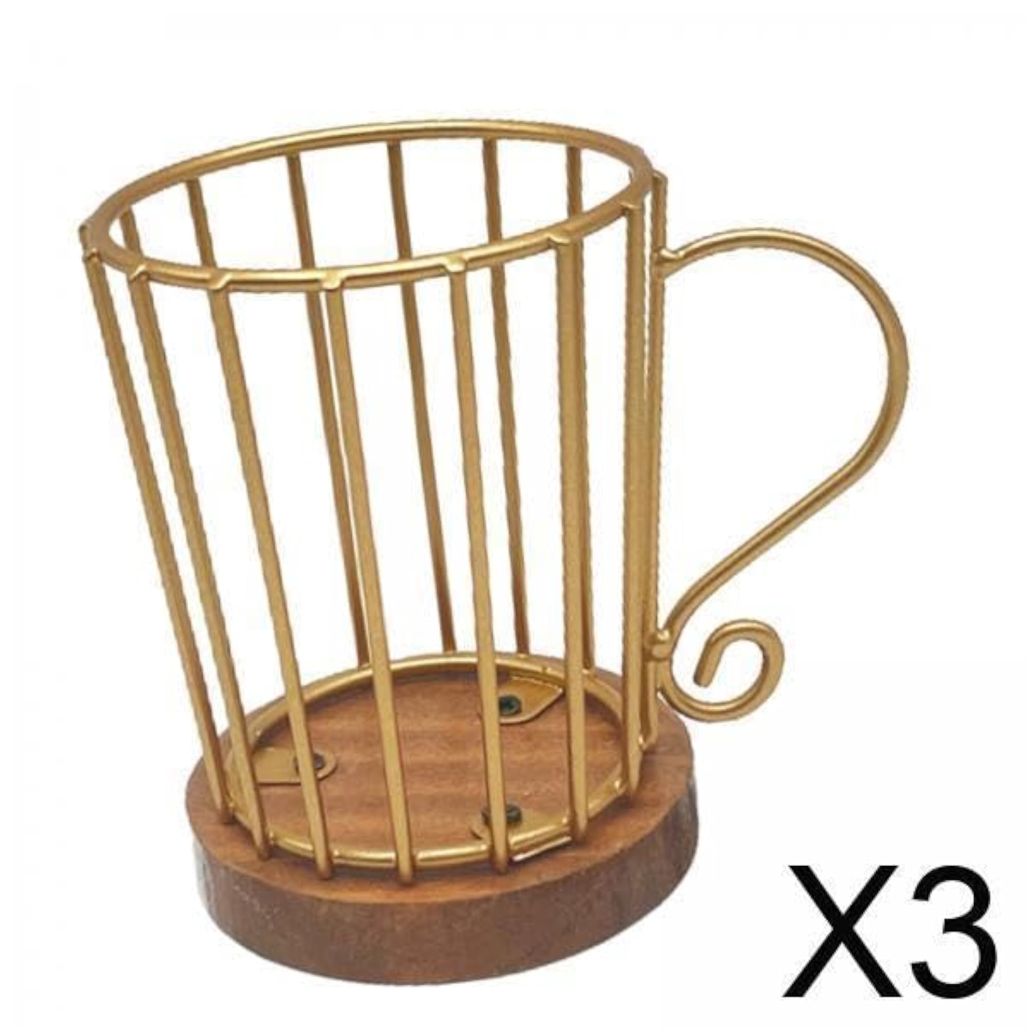 Gold Filter Holder Storage Container for Office & Home, 3 Pcs