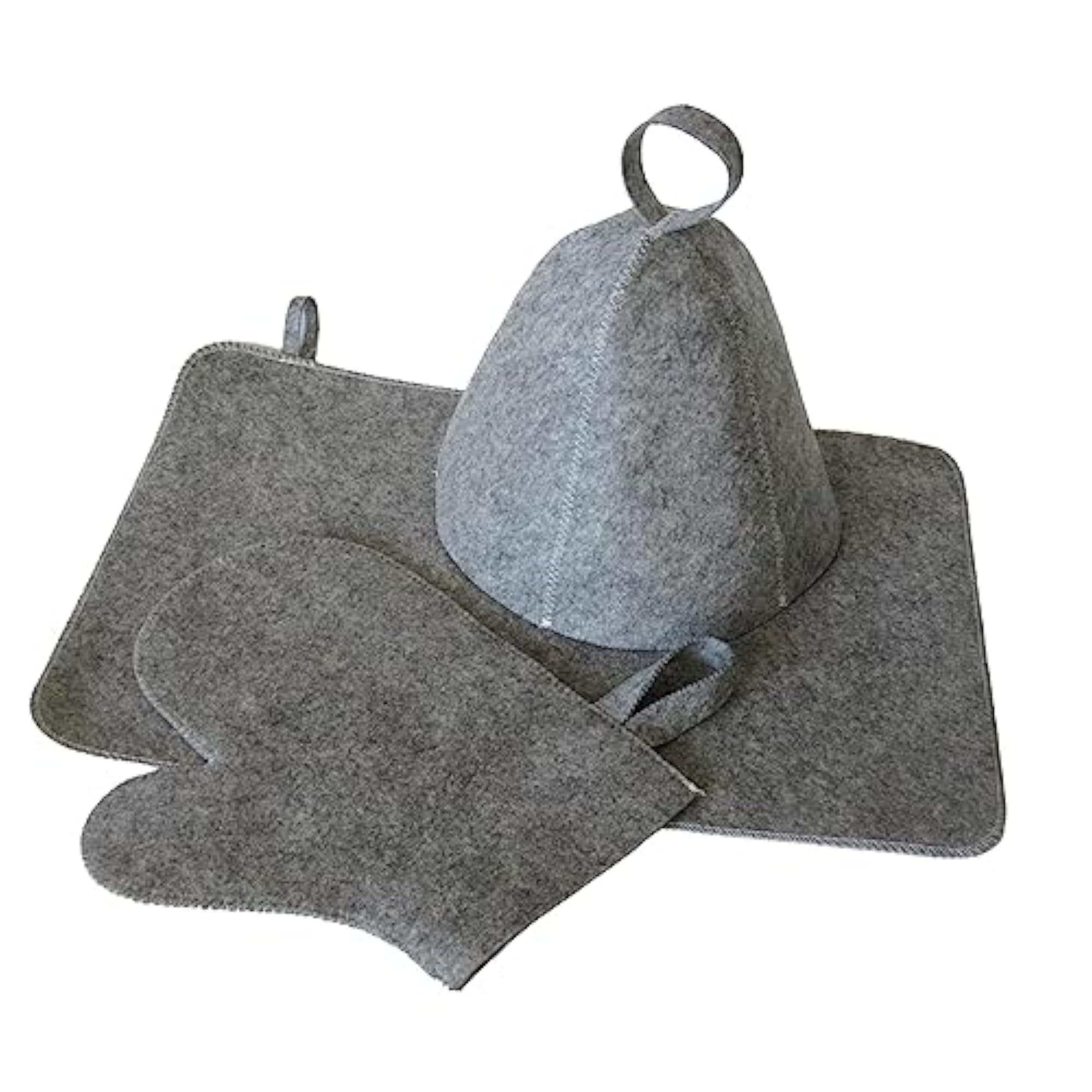 3X Felt Sauna Kits Anti Heat Bathing Shower Headgear