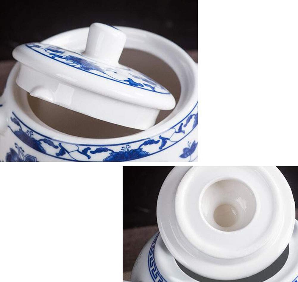 Cinese Jingdezhen Teiera Antica ad Alta capacità Dipinta a Mano Teiera in Ceramica di Porcellana Blu e Bianca - No.35