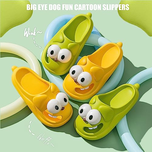 WEYSHHT Big Eye Dog Sandalen, Big Eye Hundehausschuhe, Sommer rutschfeste Slippers mit Cartoon Big Eye Hund, Gartenschuhe Kuschelige Hausschuhe, Badelatschen Personalisiert