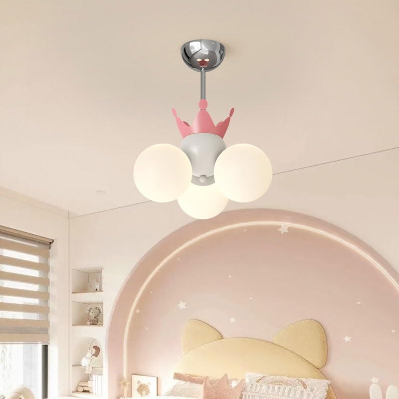Lustre couronne LED design nordique en acrylique rouge
