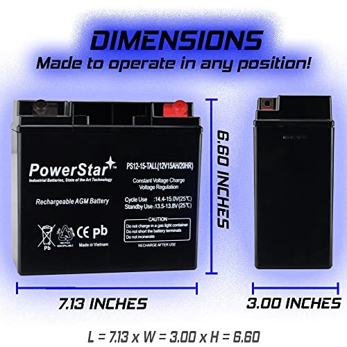 Powerstar 12V 15Ah Replacement Sla/Agm Factory Sealed Battery For Champion Generator 9000 7000 Rechargeable Battery #TOP3