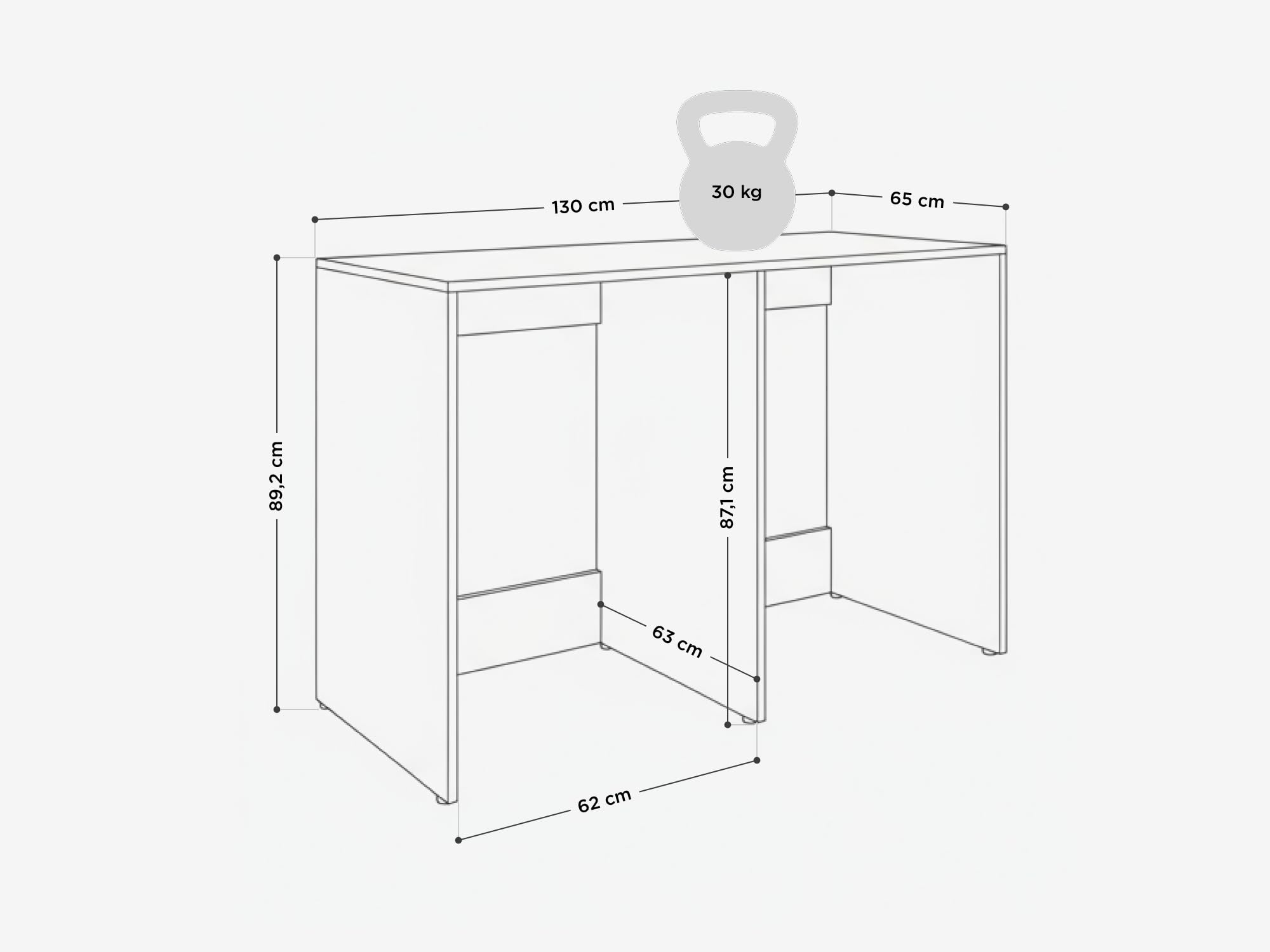 PLATAN ROOM Armadio alto per lavatrice o asciugatrice 130 cm di larghezza mobile per lavatrice o asciugatrice per bagno (65 cm di profondità, bianco opaco)