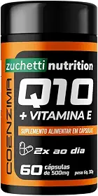Coenzima Q10 100mg Coq10 Vitamina E com 60 Cápsulas Ubiquinol Zuchetti nutrition