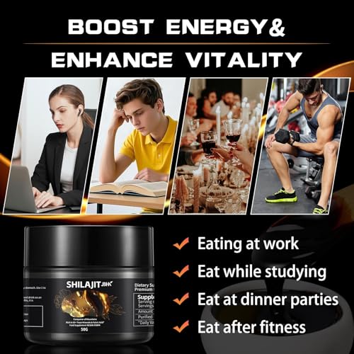 Shilajit Himalayan Organic Resin,50G Gold Grade 100% Pure Himalayan Shilajit With Fulvic & Humic Acid & 85+ Trace Minerals Complex For Energy, Strength & Immunity For Men & Women (50G) - 4