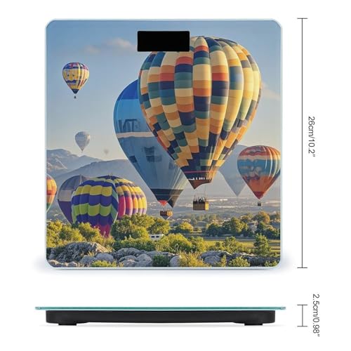 Báscula digital de baño Hot Air Balloons con plataforma amplia miniatura 2