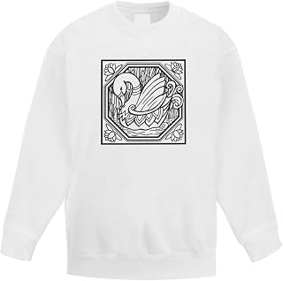 Azeeda 'Square Swan Motif' Kid's Sweatshirt/Jumper (12-13 Years) (KW00011423)
