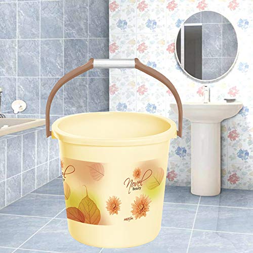 Image of Milton Elegance Square Designer Floral Print Plastic Bucket, 25 litres, Medium