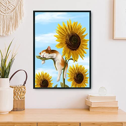 Kit diamant painting chaton complet avec strass point de croix 5D