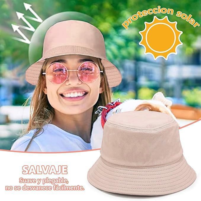 Voarge Kapelusze rybaka, składana czapka z daszkiem, składana czapka z uśmiechem, dla mężczyzn kobiet wędkarstwo unisex czapka plażowa na zewnątrz 56-58 cm, beż, 56-58
