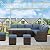 Wisteria Lane 7 Pieces Patio Furniture Set Outdoor Furniture Sectional, High Back Outdoor Patio Dining Table Set, Wicker Patio Conversation Set with Cushions for Balcony Lawn and Garden, Blue