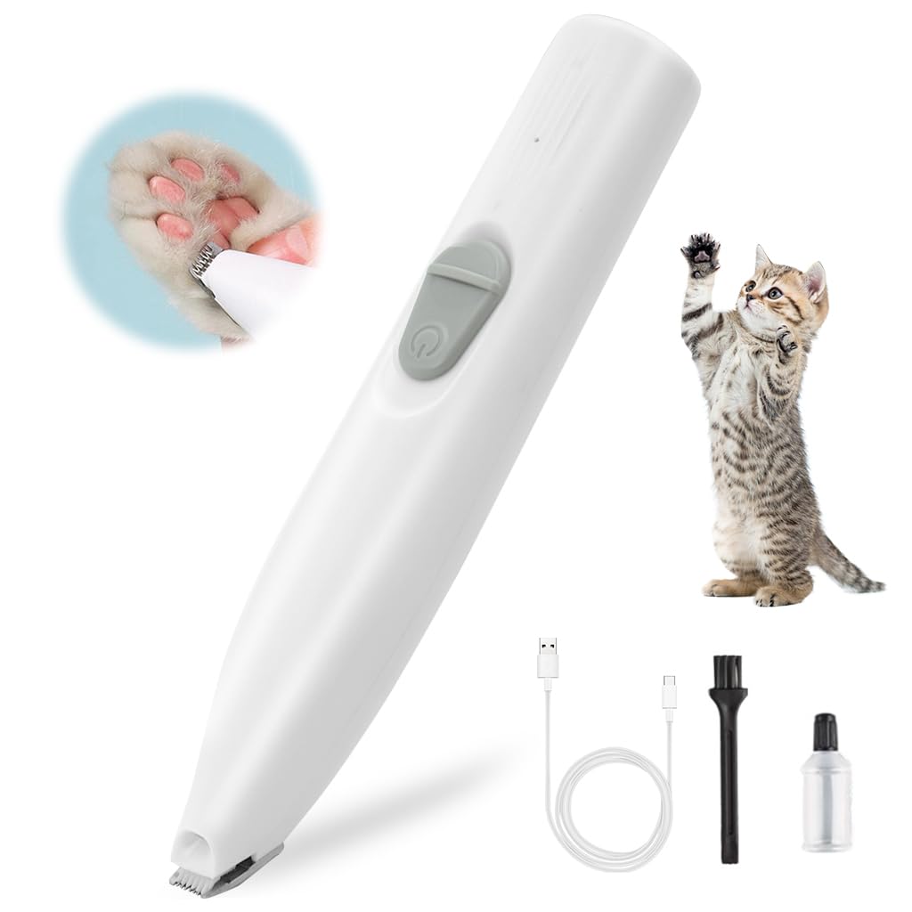 Qpets® Dog Paws Hair Trimmer with LED, 2 in 1 Electric Dog Hair Trimmer with Interchangeable Nail Grinder Bit Dog Paw Trimmer Pet Nail Grinder for Hair Around Paws, Buttocks, Wounds (B0CSG1SVZQ) Amazon Price History, Amazon Price Tracker