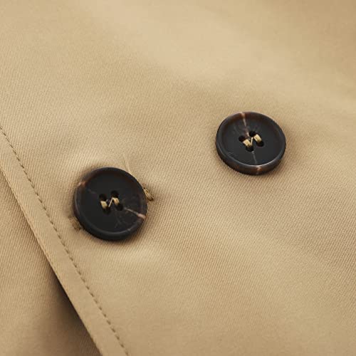 Ljyh Toddler Boys Classic Buttons Peacoat Kids Hooded Toggle Dress Trench Coats Khaki 5/6Yrs thumb #3