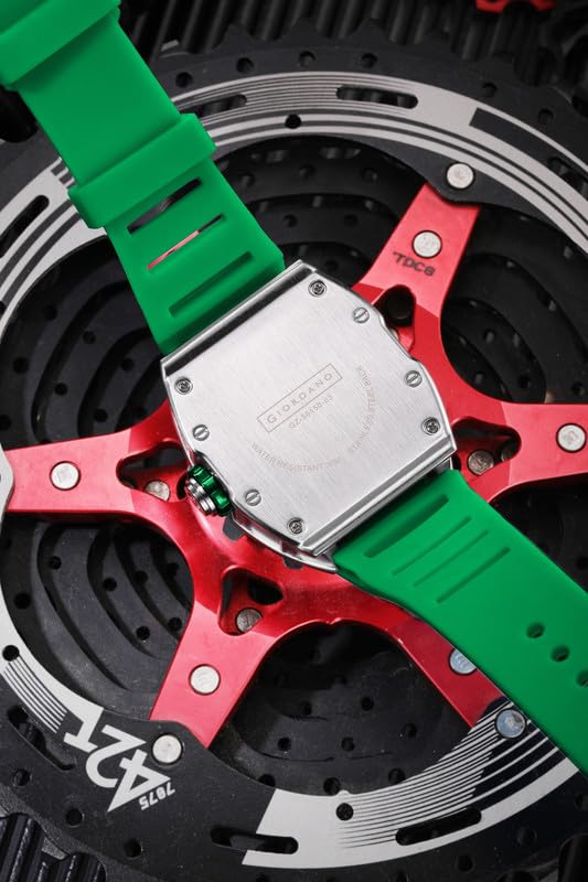 Image of Giordano Square Analog Casual Sporty Watch for Men - Mechanical-Inspired Design dial, Quartz Movement, Silicon Strap and Date Display Function - GZ-50150