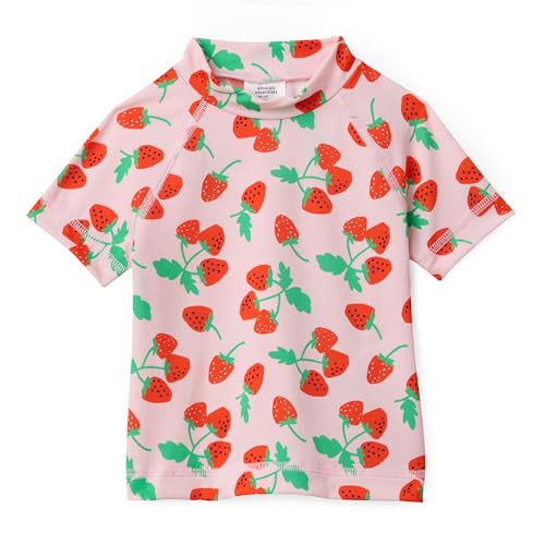 Image of Amazon Essentials Girls and Toddlers' Short Sleeve Slim Fit High-Neck Rashguard T-Shirt