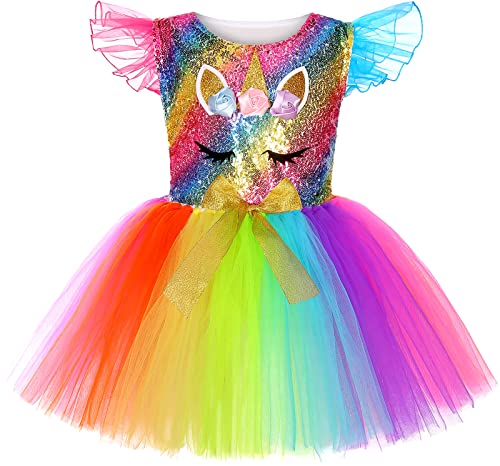 Sersllta Unicorn Costume For Girls Led Light Up Tutu Dress Unicorn Birthday Party Halloween Costume For Girls #TOP1