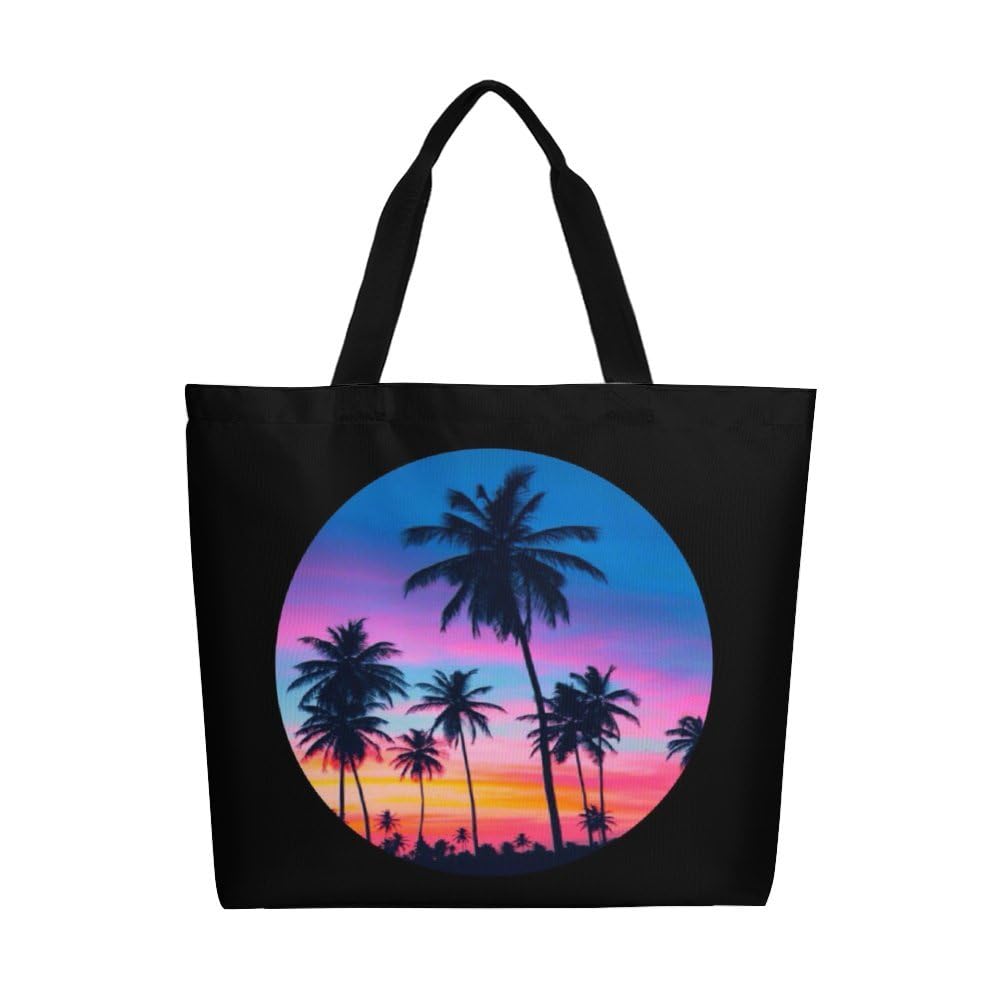 Muishi Canvas Tote Bag - Large Women's Casual Shoulder Handbag - Reusable Beach & Shopping Grocery Bag for Outdoors