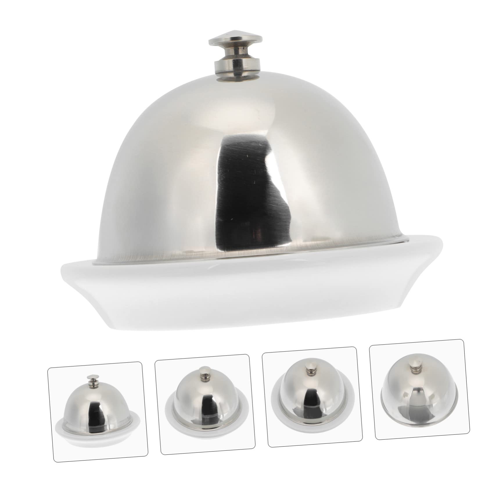 PRETYZOOM 1pc Butter Dish Ceramic Bowl with Stainless Steel Lid Beef Tallow Caviar Spices and More Kitchen Gadget for Home Restaurant