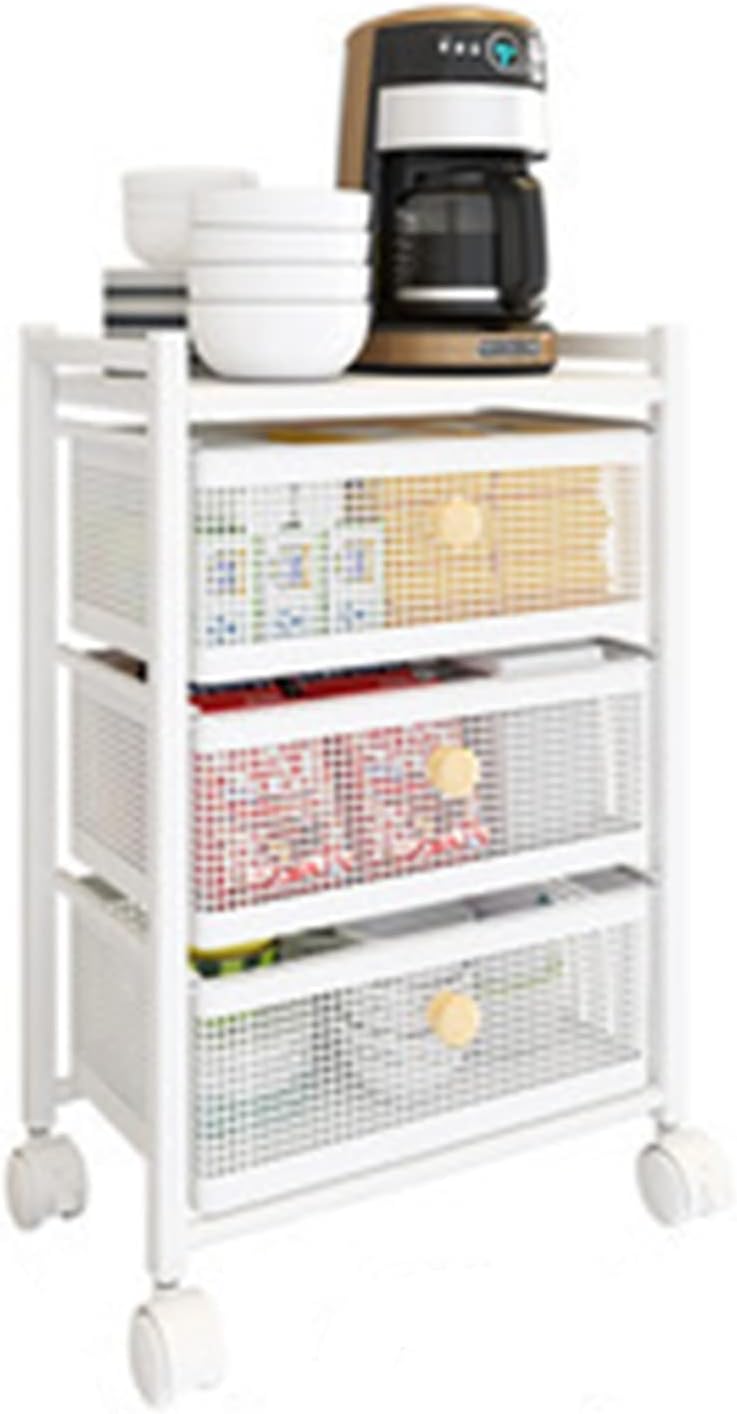 Drawer Pull-Out Storage Rack, Under Sink Countertop Cabinet Bathroom Kitchen Storage Organization, Fashion Simple Breathable Non-Slip Drain Rack(Size:5 Layers,Color:Widen White) (Widen White 3 layers)