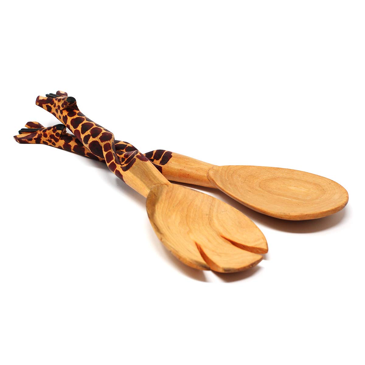 Amazon.com | Global Crafts - Hand-Carved Giraffe Salad Serving Set