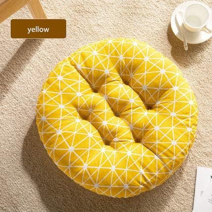 Cheoalfa Cheeseland19.7round Pillow Floor Pillow Japanese Futon Chair Pad Tatami Floor Cushion Yellow Cushion for Living Room Balcony Outdoor Children‘s Play Area (Yellow, XL-21.7")