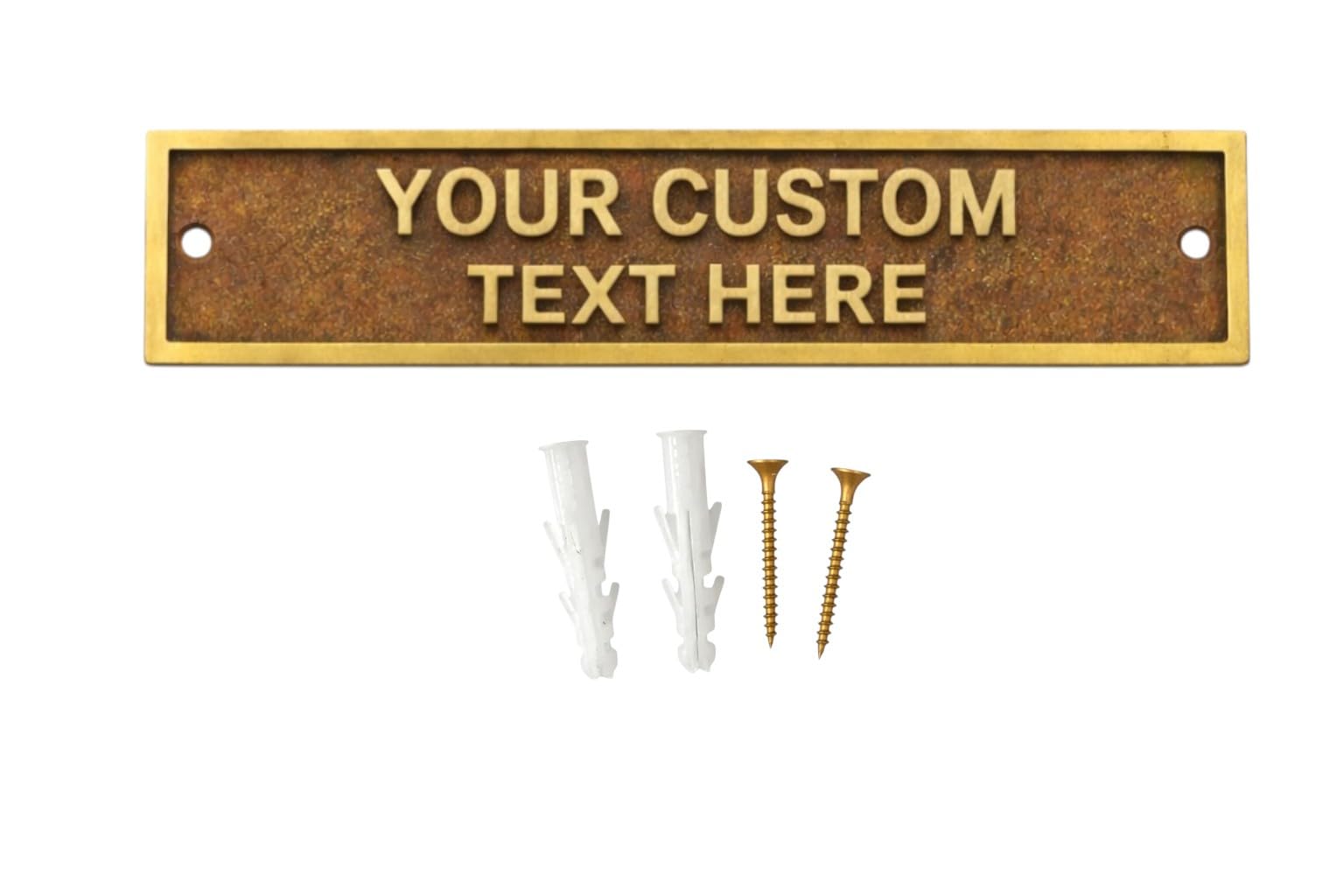 Custom Engraved Bronze Door Name Plaque 22x5cm – Personalised Metal Nameplate Sign for Home, Office, Business, Memorial, Gift, Desk Plate, Wall Signage