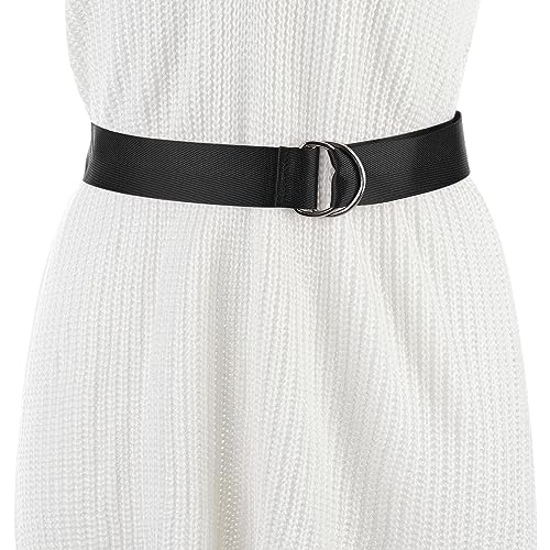 Ladies' Double D-Ring Buckle Belt Women Canvas Solid Color Belt Adjustable Waist Belts4
