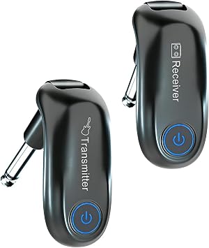 Wireless Guitar System, Charging Audio Transmitter and Receiver, 100ft Range, for Instrument Teaching Practice, Stage Concerts, Street Bar Performances, Electric Bass Blowpipe Musical Instruments