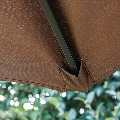 Image of LOKATSE HOME 15 Ft Double Sided Patio Umbrella with Crank Handle and Water Fillable Base Stand Twin Head Sun Shade for Outdoor Garden Balcony Market Poolside