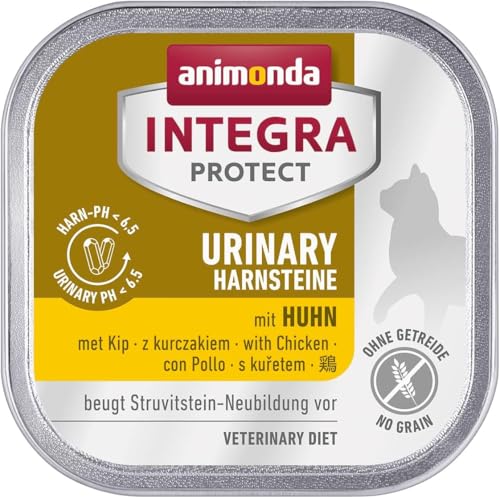 animonda INTEGRA PROTECT Urinary Oxal mit Huhn (16 x 100 g), Katzen Diätfutter bei Harnsteinen, Katzenfutter verringert die Bildung von Oxalsteinen, Nassfutter für Katzen ohne Getreide