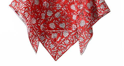 Image of Ravaiyaa - Attitude is everything Sanganer Hand Block Printed Scarves Pure Cotton Scarf Square Hijab Dupatta 40 inch X 40 inch Inch