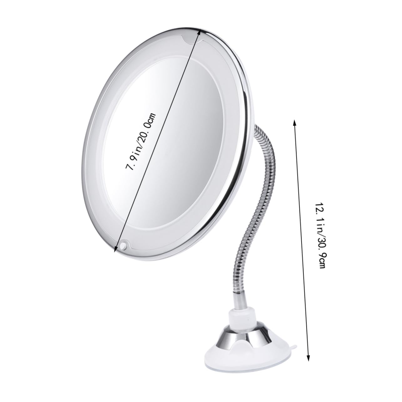 1pezzi Specchio Cosmetico Portatile Con Luce Led e Ingrandimento Specchio Per Trucco Da Tavolo Con Ventosa Forte Adatto Per Applicazione Di Trucco Precisa
