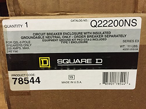 SCHNEIDER ELECTRIC Enclosure 240-Volt 200-Amp Nema-1 Q22200NS Molded Case Circuit Breaker 600V 250A