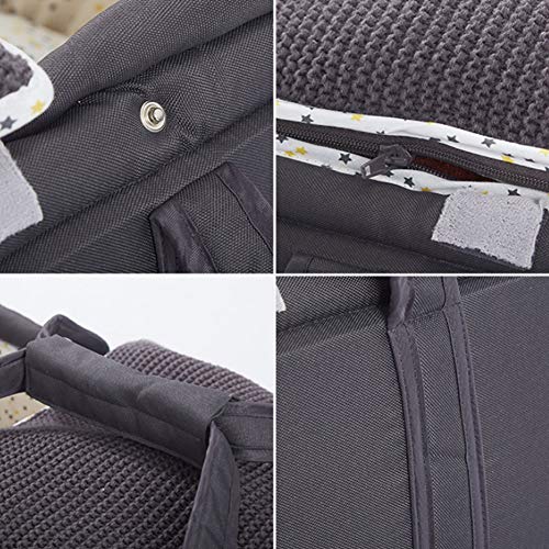 Olpchee Portable Baby Carrycot Baby Travel Bed Crib Infant Transporter Basket with Canopy and Handle for 0-12 Months Babies