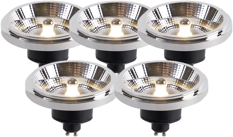 Set of five LUEDD AR111 GU10 12W 2700K Dimmable LED Lamps