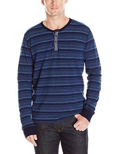 Lucky Brand Men's Lived-in Indigo Henley Shirt, Large