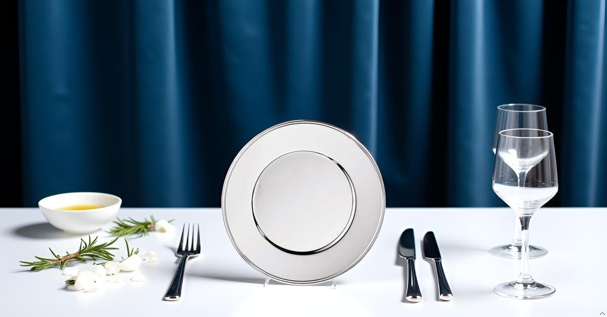 Platzteller Fadenmuster (D 33 cm) | Premium Silber Plated versilbert | Edles Tafelsilber | Top Verarbeitung