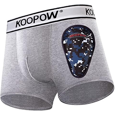 KOOPOW Youth Briefs Boys Compression Underwear with Soft Protective Athletic Cup, Boxers for Baseball, Football, Lacrosse Grey Cover