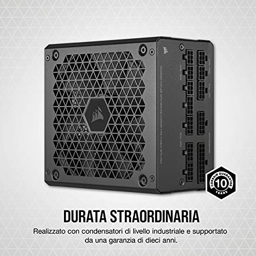 RM850 (2021), RM Serie, 850 Watt, Alimentatore ATX Interamente Modulare (Connettori EPS12V Tre, Bassa Rumorosità, Modalità Zero RPM, Condensatori con Rating a 105 ºC) Nero - Alimentatore - Immagine 3